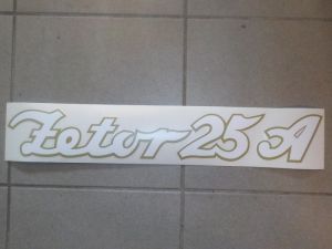 Nápis Zetor 25A bílý - zlatá kontura